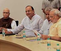 Narendra Modi attends his first BJP parliamentary board meeting in Delhi